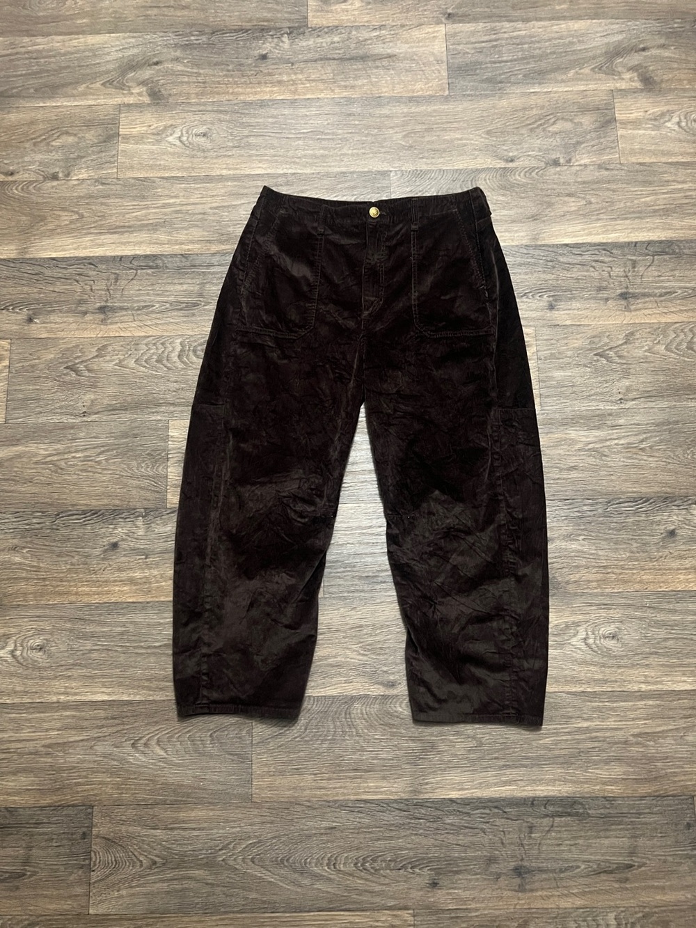 Rag & Bone Charlie Ankle Barrel Corduroy Pants Dark Brown Size 31 - Picture 6 of 11